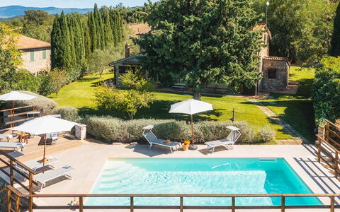 Podere Caprarecce 8: Svømmepøl, Paraply, Udvej, Udendørs Møbler, Liggestol, Eco Hotel, Fritid, Thermae, Estate, Have