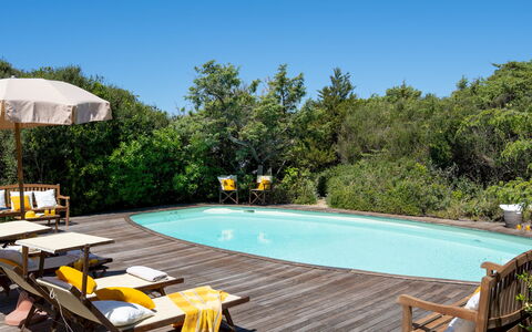 Villa Corallina 12: Svømmepøl, Udendørs Møbler, Møbel, Udvej, Paraply, Liggestol, Stol, Skygge, Udendørs Bord, Eco Hotel