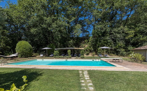 Casale le Querce di Cetona 8: Svømmepøl, Træ, Skygge, Have, Estate, Udvej, Landscaping, Backyard, Lawn, Hacienda
