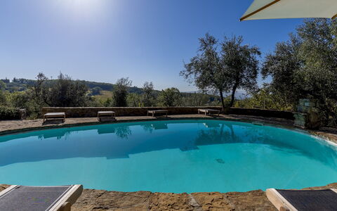 Castellare in Poggio 10: Blå, Svømmepøl, Landscaping, Udvej, Water Feature, Afspejling, Backyard, Udendørs Møbler, Eco Hotel, Thermae
