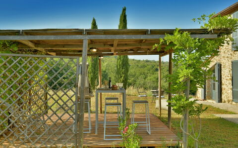 Casa la Pratellaccia 6+2: Træ, Have, Udendørs Struktur, Skygge, Udendørs Møbler, Pergola, Backyard, Udendørs Bord, Naturmateriale, Landscaping