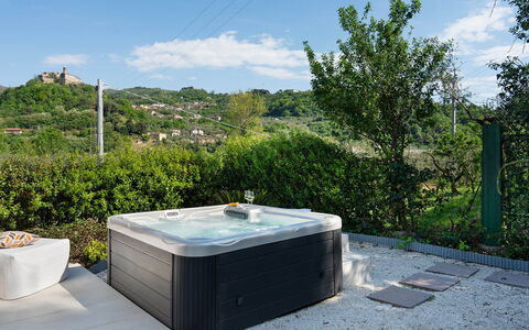 Villa Lunezia 6: Svømmepøl, Badekar, Sanitærarmatur, Jacuzzi, Fritid, Water Feature, Blomsterkrukke, Landscaping, Stueplante