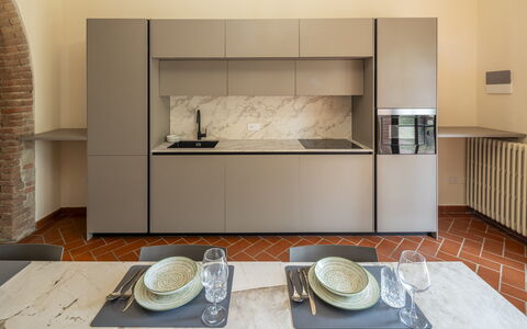 Casale le Lupe Apartments: Gulvbelægning, Køkken, Indretning, Køkken Apparat, Countertop, Etage, Større Bandage, Cabinetry, Husholdningsapparat, Lejlighed