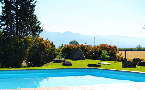 Villa Cantagallo: Vand, Himmel, Plante, Svømmepøl, Træ, Rektangel, Bygning, Skygge, Græs, Naturlige Landskab