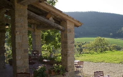 Enjoy a glass of Chianti on the terrace and watch the sunset