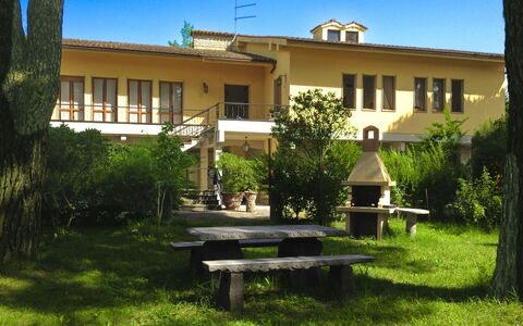 Villa Quattro Mori: Have, Lawn, Landscaping, Skygge, Udendørs Møbler, Parkere, Hacienda, Estate, Gård, Eco Hotel